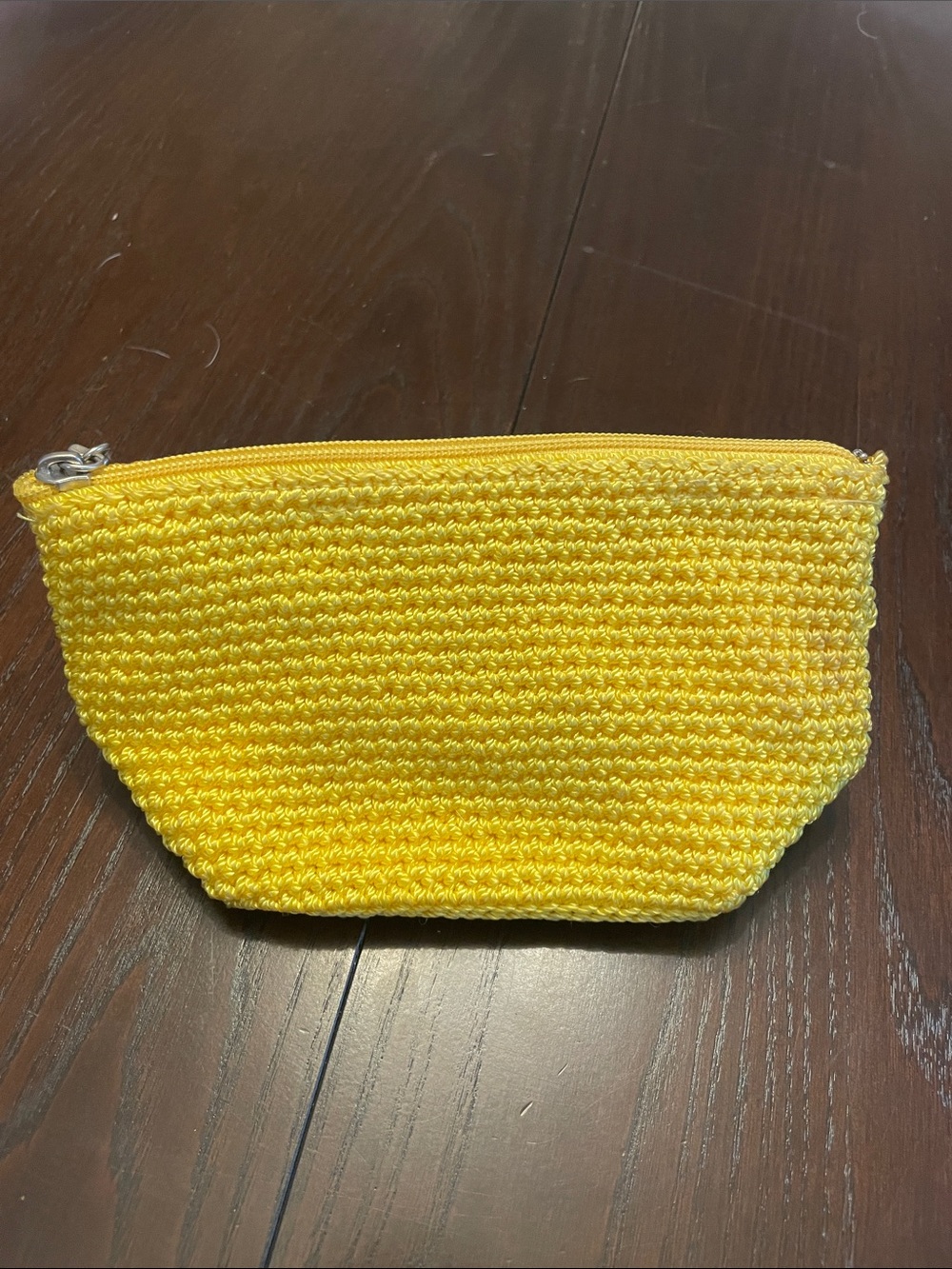 Vintage The Sak Bright Yellow Crochet Coin Pouch with Branded Tag